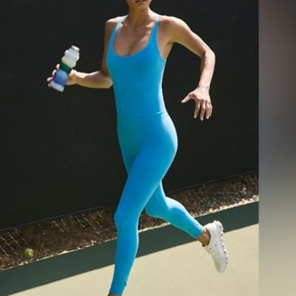 FP Movement by Free People Pants - FREE People FP Movement Good Karma Onesie Tank Leotard Blue NEW!